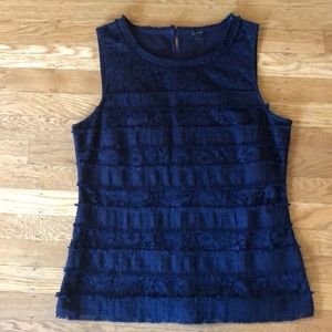 J Crew Sleeveless Lace Blouse